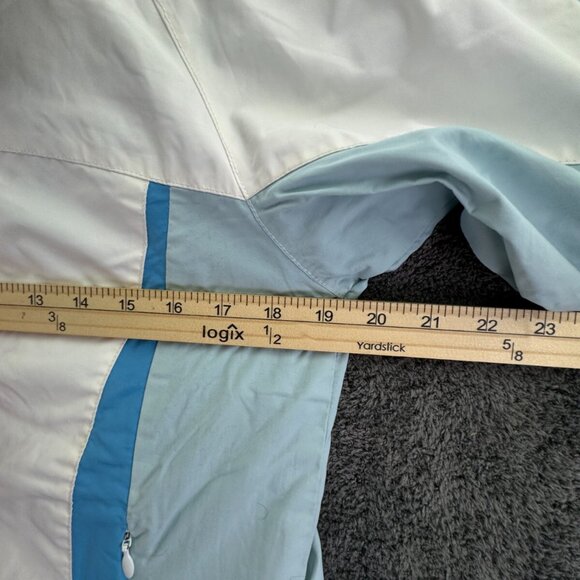 Columbia Jacket Girls Medium 10-12 White Blue Full Zip Hooded Whirlibird Youth - Picture 5 of 16